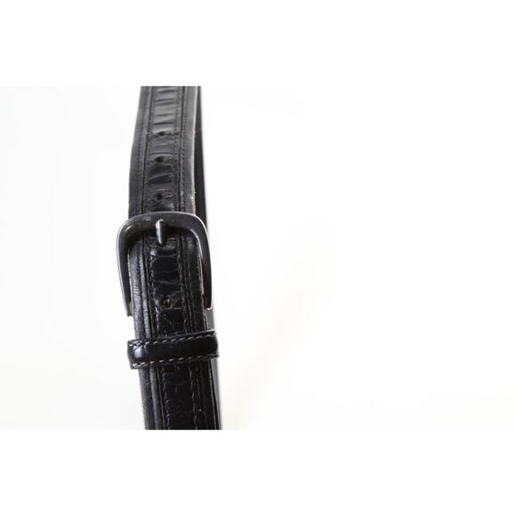 Vintage Black Croc Embossed Classic Belt Alligator Print Leather Size 34 / 85 main image 10